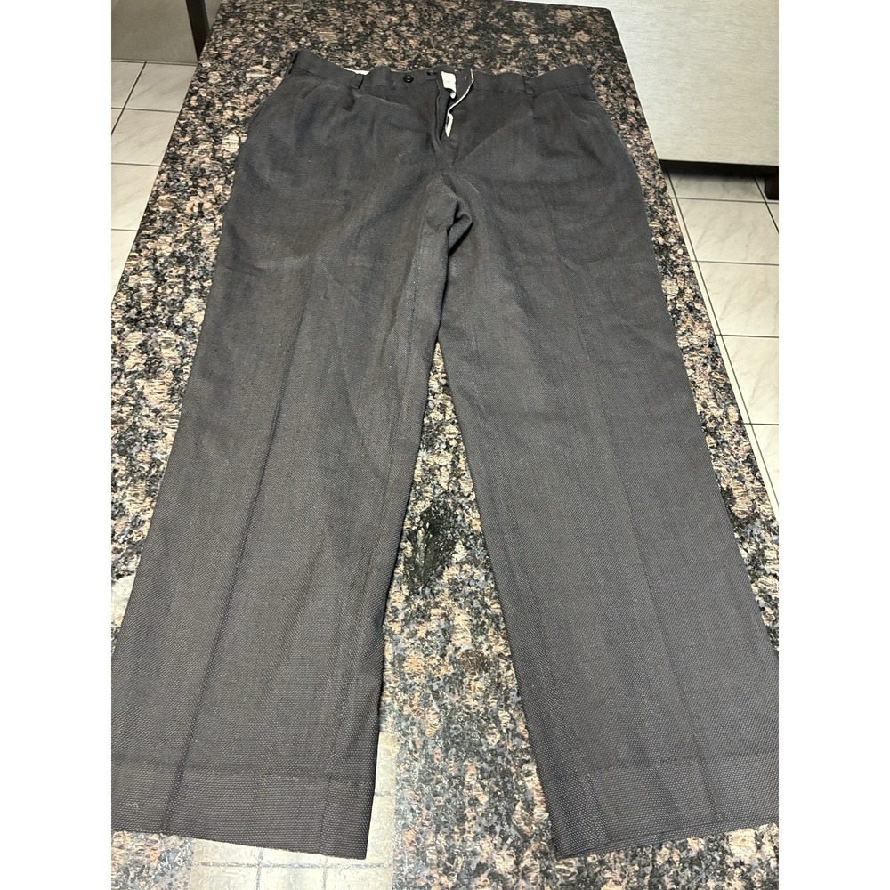 ZANELLA‎ Men Dress Pants "BENNETT" 36 Gray unfinished hem flat solid 100% wool
